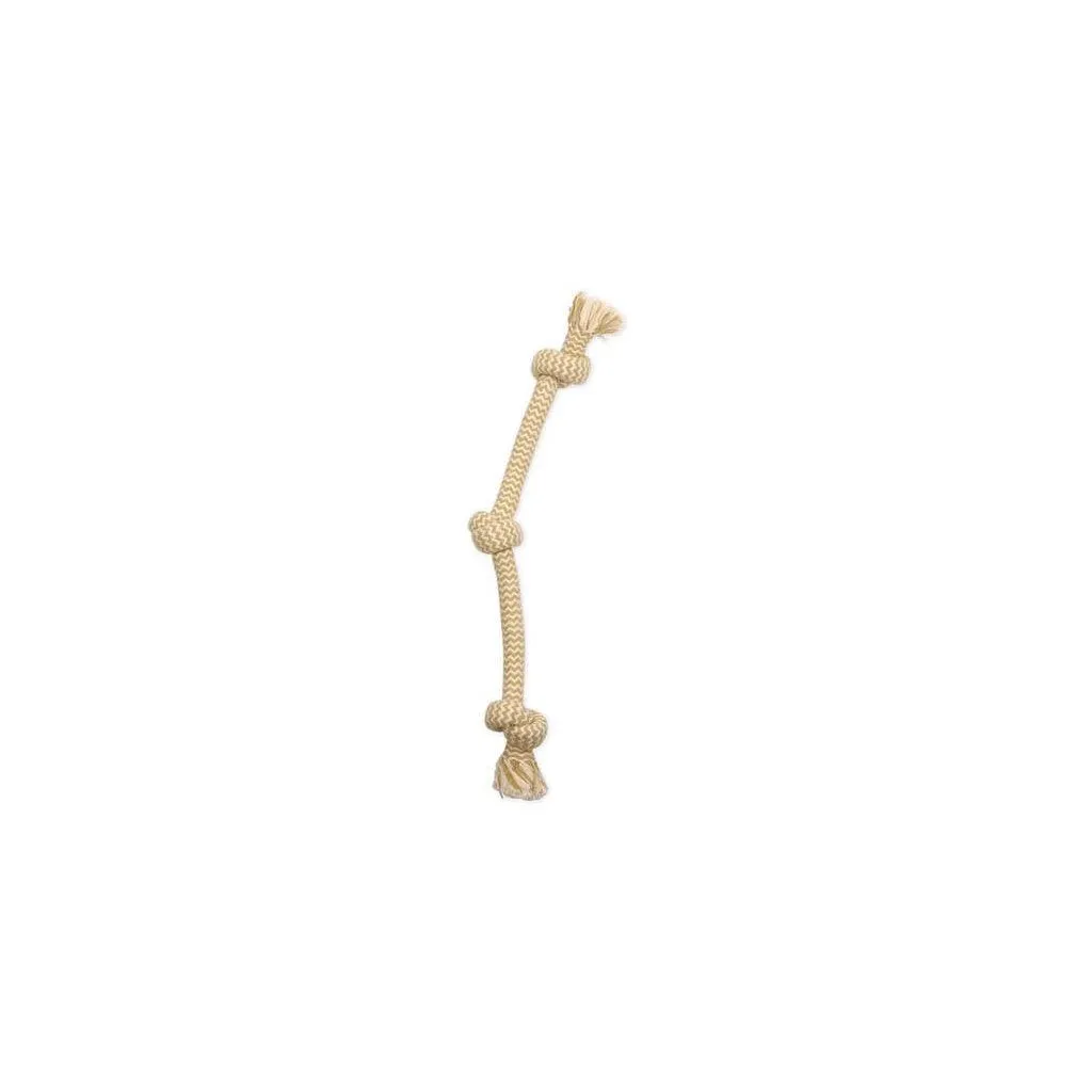 Mammoth Flossy Chews 20" Peanut Butter 3 Knot Tug  Dog Toy